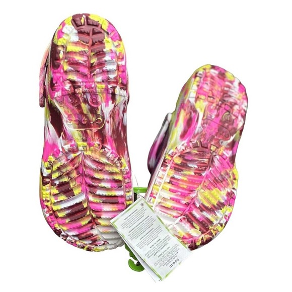 Crocs Men\'s/Women\'s Classic Pink Translucent Marbled Clogs , Tie-Dye Crocs, New main image 5